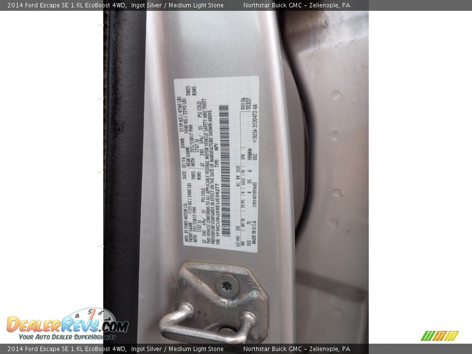 2014 Ford Escape SE 1.6L EcoBoost 4WD Ingot Silver / Medium Light Stone Photo #30