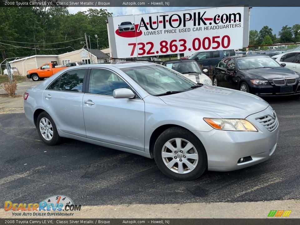 2008 Toyota Camry LE V6 Classic Silver Metallic / Bisque Photo #1