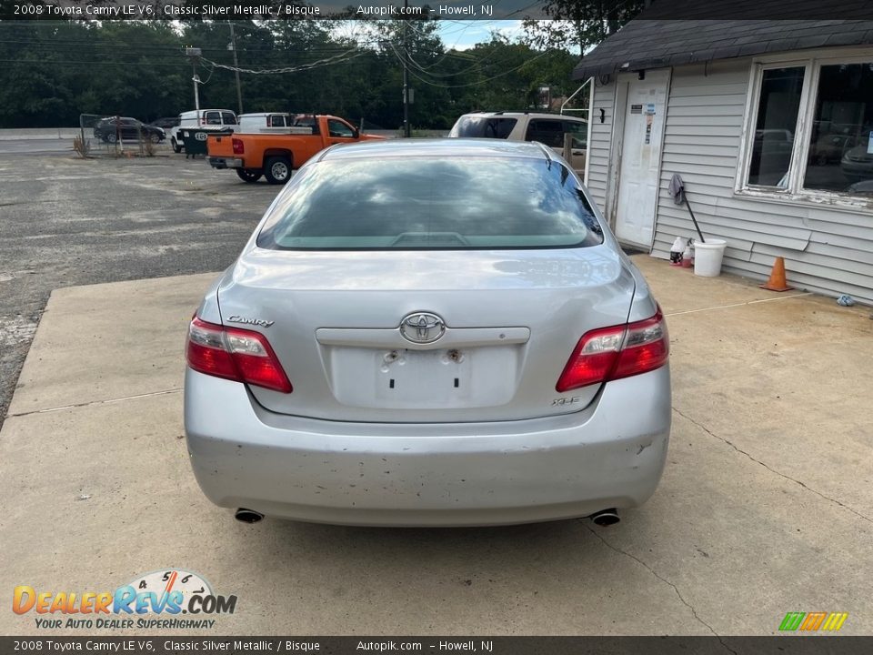 2008 Toyota Camry LE V6 Classic Silver Metallic / Bisque Photo #6