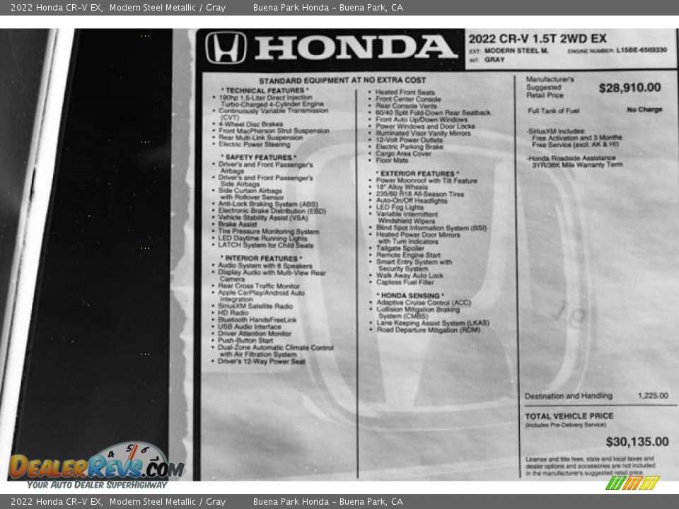 2022 Honda CR-V EX Modern Steel Metallic / Gray Photo #36