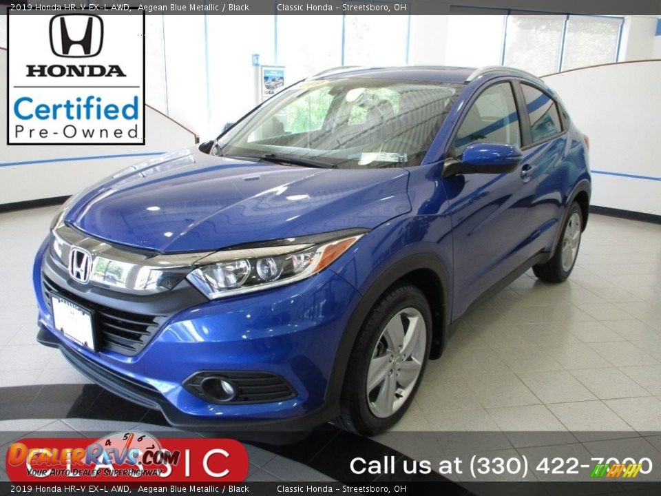 2019 Honda HR-V EX-L AWD Aegean Blue Metallic / Black Photo #1