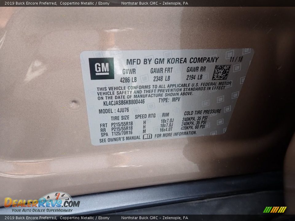 2019 Buick Encore Preferred Coppertino Metallic / Ebony Photo #30