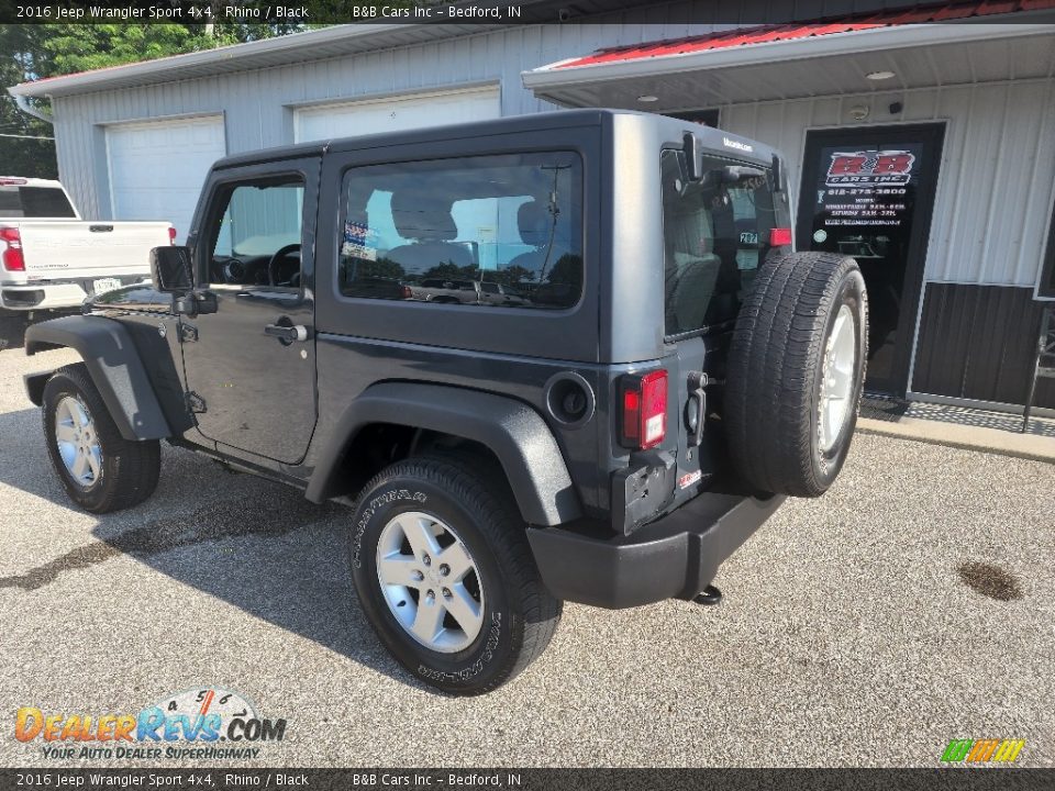 2016 Jeep Wrangler Sport 4x4 Rhino / Black Photo #4