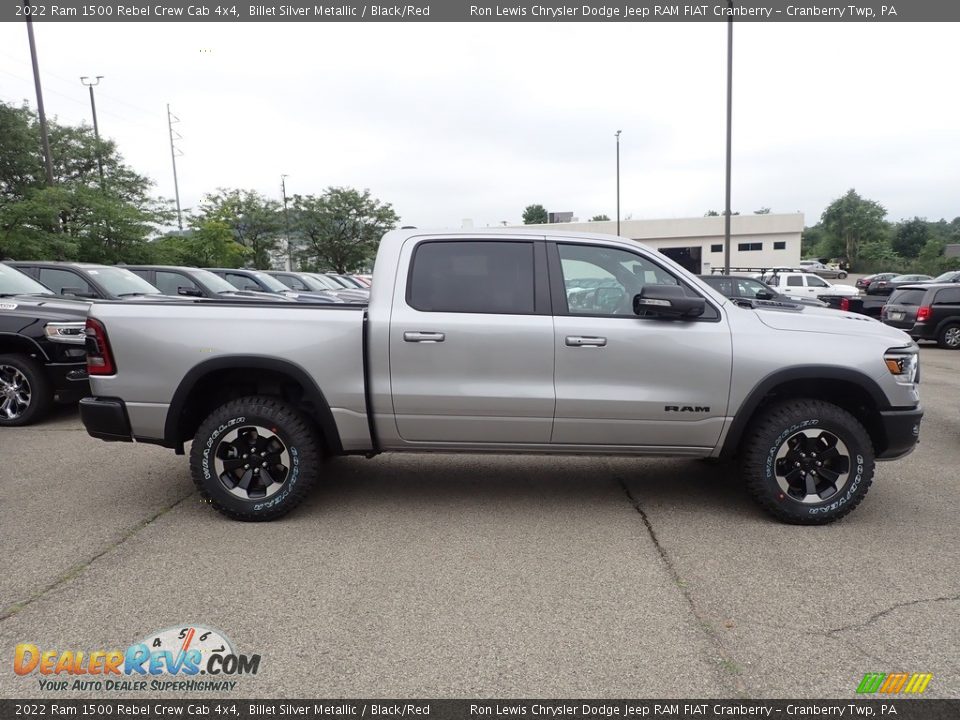 2022 Ram 1500 Rebel Crew Cab 4x4 Billet Silver Metallic / Black/Red Photo #6