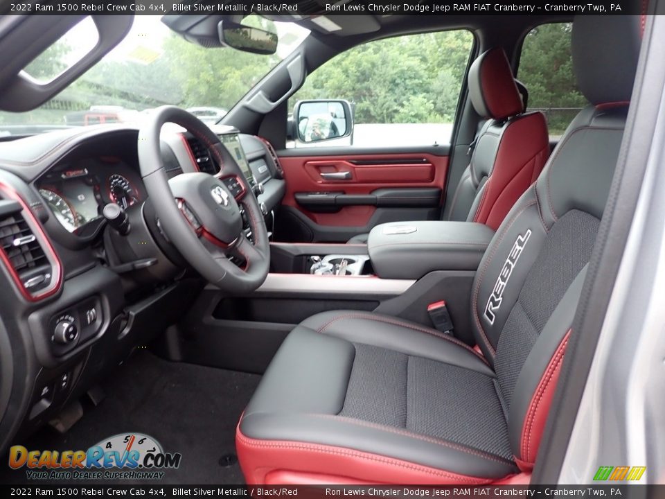 Black/Red Interior - 2022 Ram 1500 Rebel Crew Cab 4x4 Photo #14