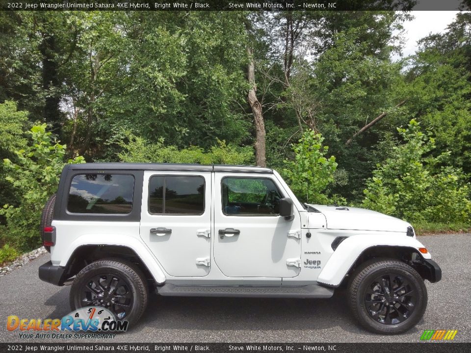 2022 Jeep Wrangler Unlimited Sahara 4XE Hybrid Bright White / Black Photo #6