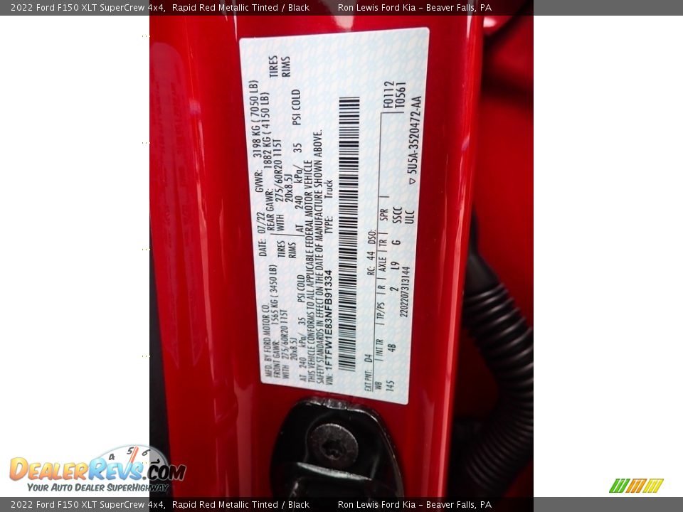 2022 Ford F150 XLT SuperCrew 4x4 Rapid Red Metallic Tinted / Black Photo #20