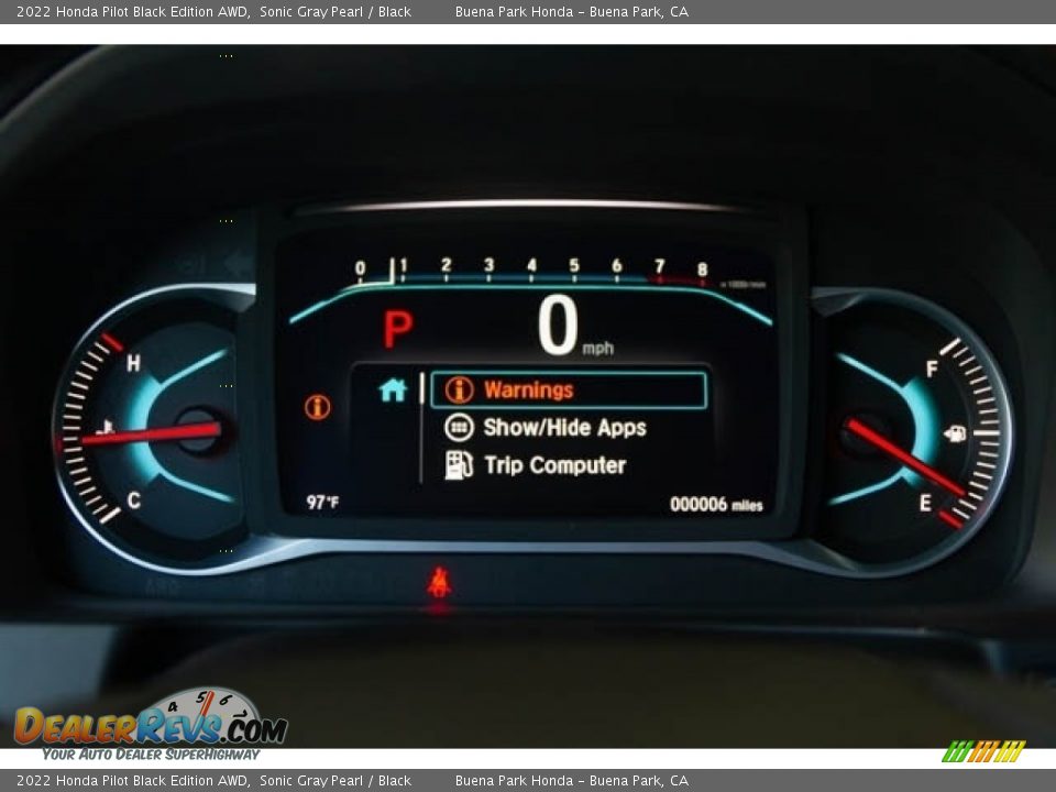 2022 Honda Pilot Black Edition AWD Gauges Photo #18