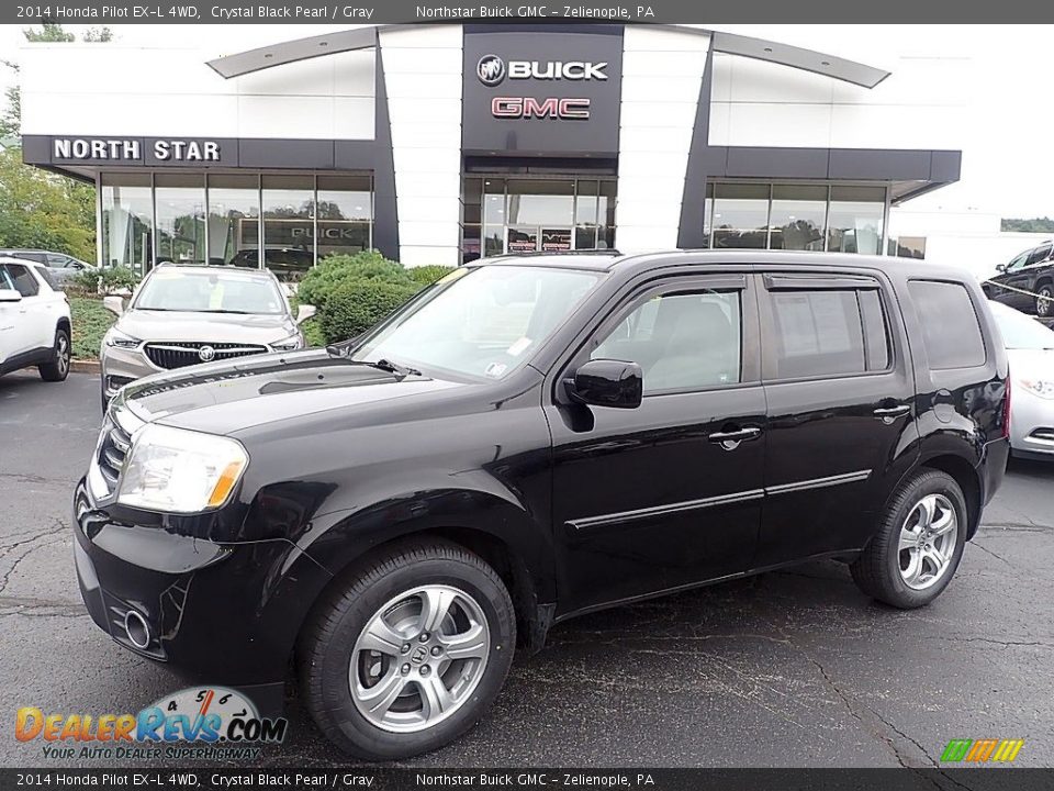 2014 Honda Pilot EX-L 4WD Crystal Black Pearl / Gray Photo #1