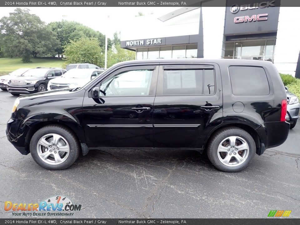 2014 Honda Pilot EX-L 4WD Crystal Black Pearl / Gray Photo #2