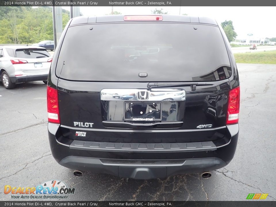 2014 Honda Pilot EX-L 4WD Crystal Black Pearl / Gray Photo #4