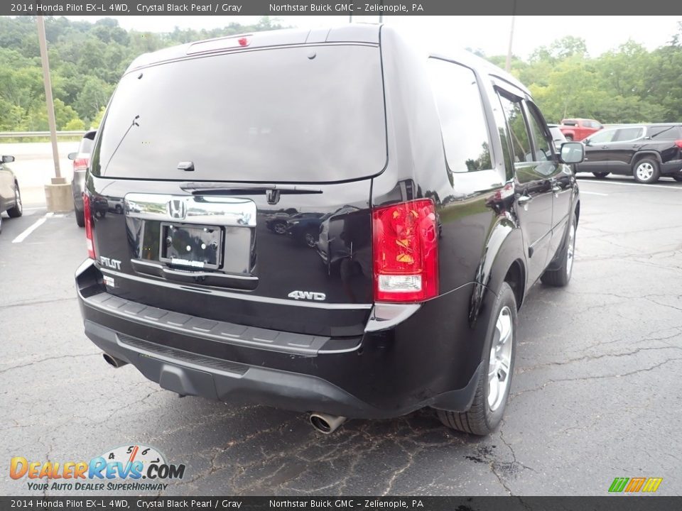 2014 Honda Pilot EX-L 4WD Crystal Black Pearl / Gray Photo #6