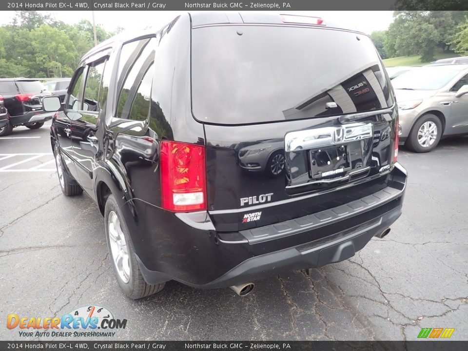 2014 Honda Pilot EX-L 4WD Crystal Black Pearl / Gray Photo #7