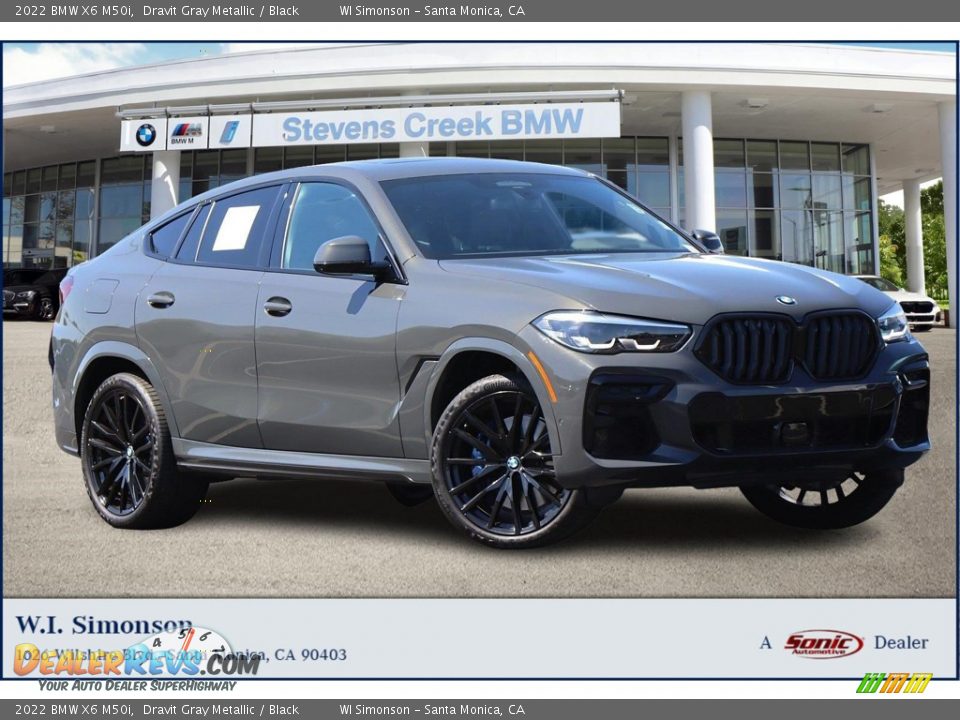 2022 BMW X6 M50i Dravit Gray Metallic / Black Photo #1