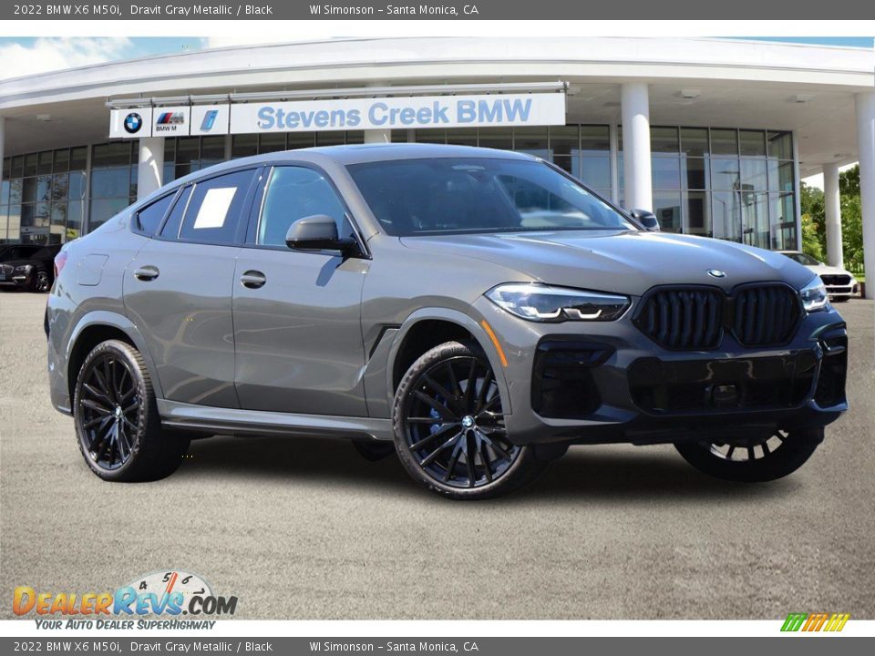 2022 BMW X6 M50i Dravit Gray Metallic / Black Photo #2