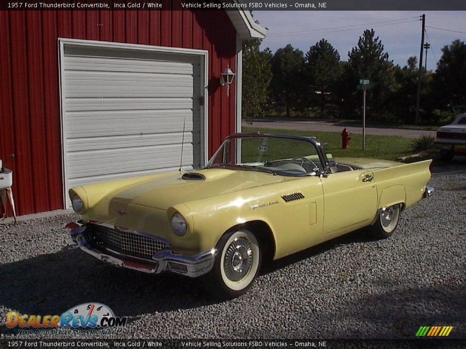 1957 Ford Thunderbird Convertible Inca Gold / White Photo #1