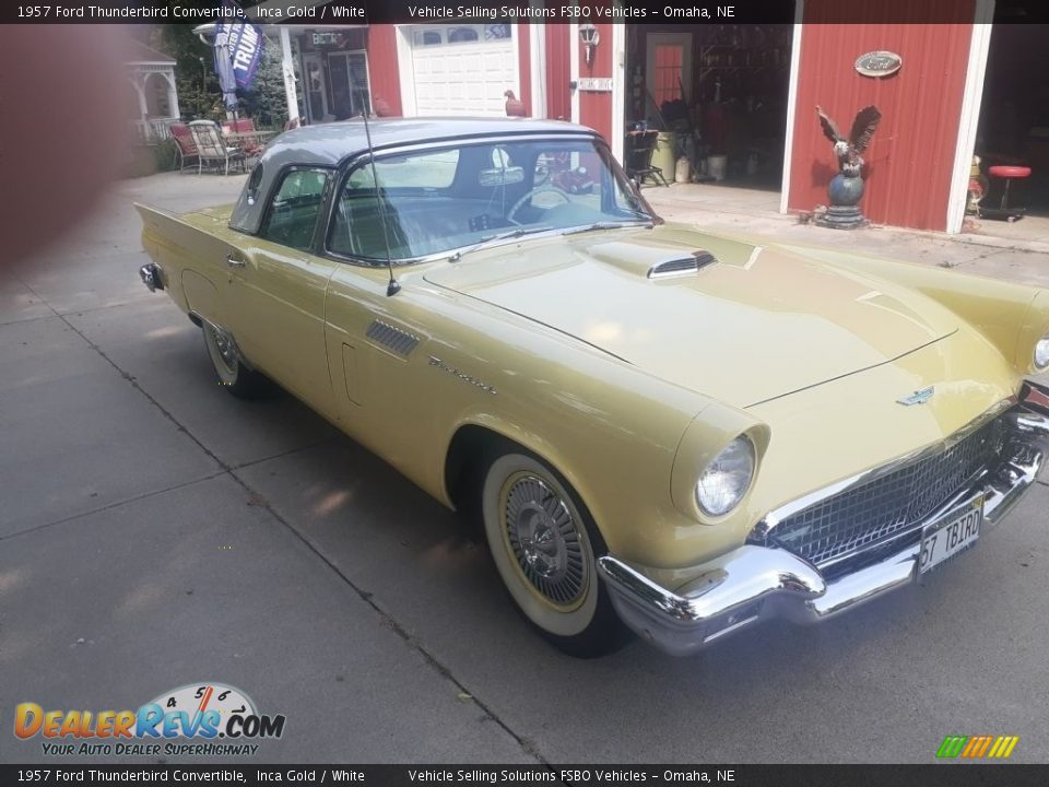 1957 Ford Thunderbird Convertible Inca Gold / White Photo #5