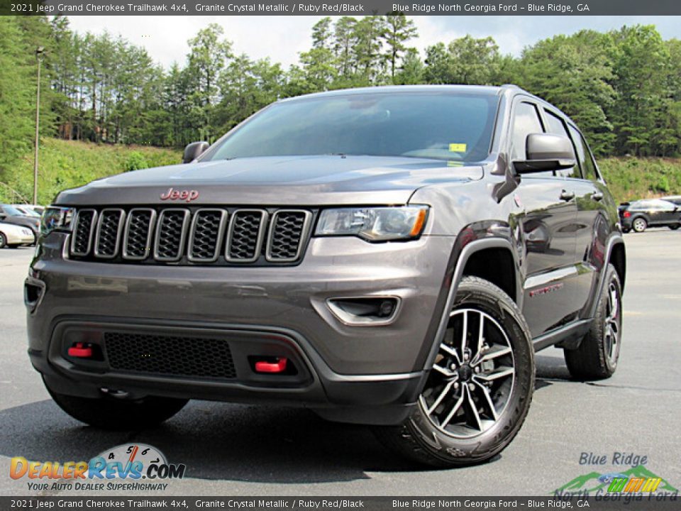 2021 Jeep Grand Cherokee Trailhawk 4x4 Granite Crystal Metallic / Ruby Red/Black Photo #1