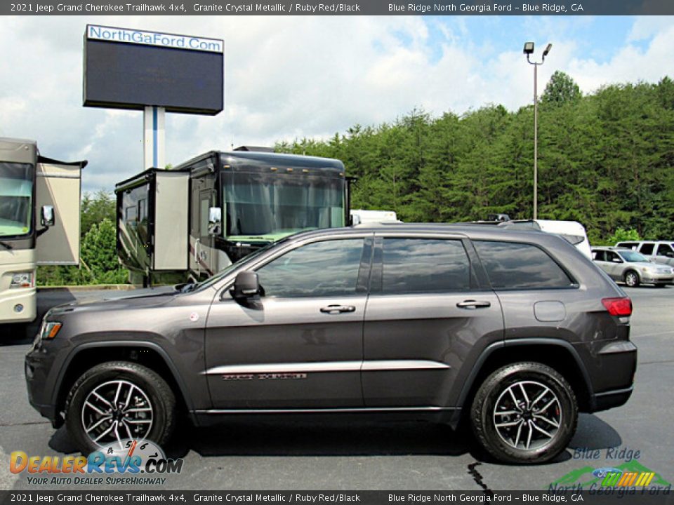 2021 Jeep Grand Cherokee Trailhawk 4x4 Granite Crystal Metallic / Ruby Red/Black Photo #2