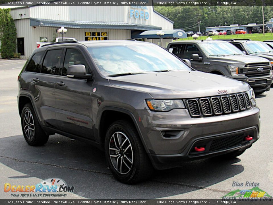 2021 Jeep Grand Cherokee Trailhawk 4x4 Granite Crystal Metallic / Ruby Red/Black Photo #6