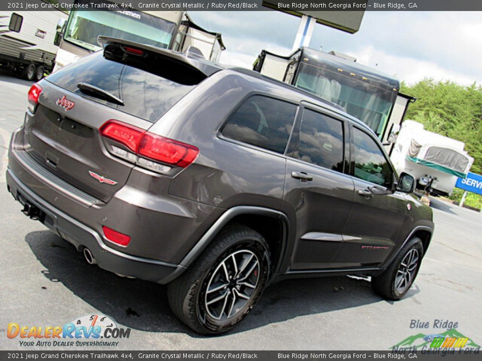 2021 Jeep Grand Cherokee Trailhawk 4x4 Granite Crystal Metallic / Ruby Red/Black Photo #28