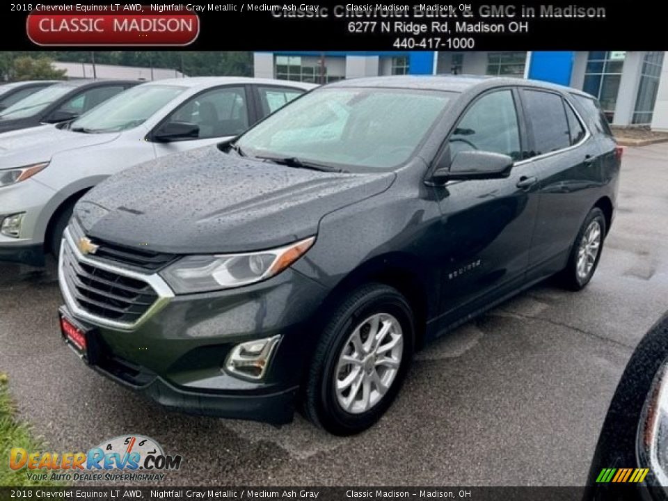 2018 Chevrolet Equinox LT AWD Nightfall Gray Metallic / Medium Ash Gray Photo #1
