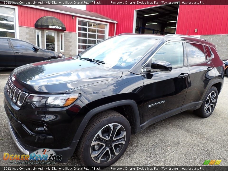 2022 Jeep Compass Limited 4x4 Diamond Black Crystal Pearl / Black Photo #1