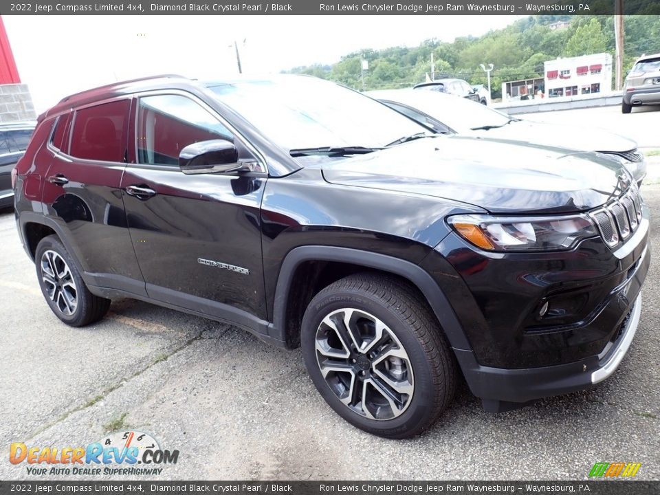 2022 Jeep Compass Limited 4x4 Diamond Black Crystal Pearl / Black Photo #4