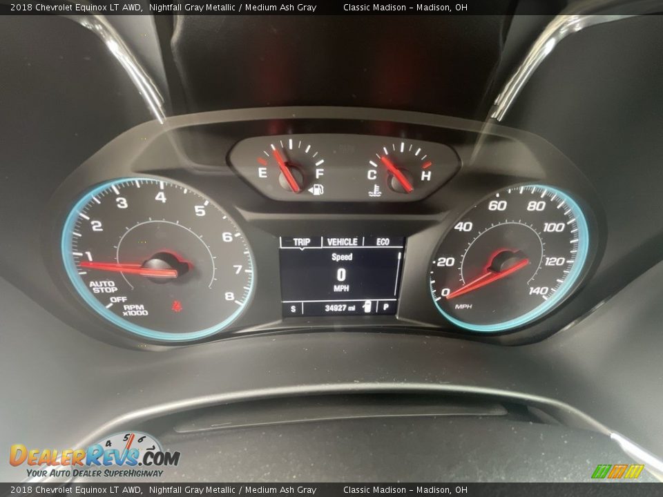 2018 Chevrolet Equinox LT AWD Nightfall Gray Metallic / Medium Ash Gray Photo #10