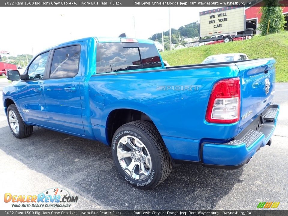 2022 Ram 1500 Big Horn Crew Cab 4x4 Hydro Blue Pearl / Black Photo #3