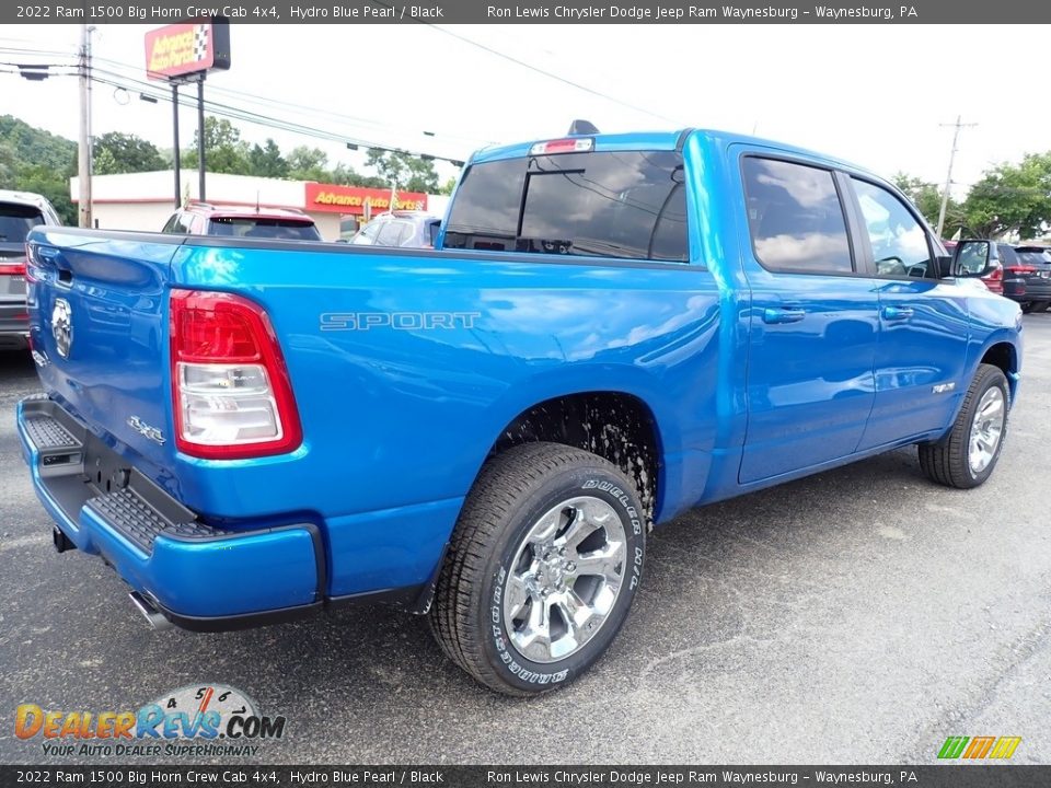 2022 Ram 1500 Big Horn Crew Cab 4x4 Hydro Blue Pearl / Black Photo #5