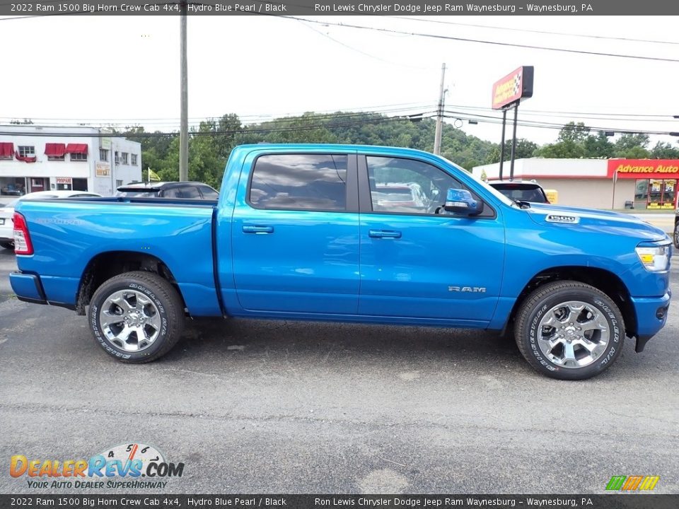 2022 Ram 1500 Big Horn Crew Cab 4x4 Hydro Blue Pearl / Black Photo #6