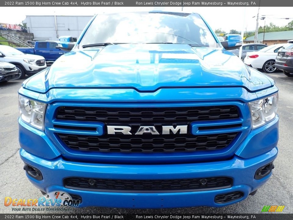 2022 Ram 1500 Big Horn Crew Cab 4x4 Hydro Blue Pearl / Black Photo #8