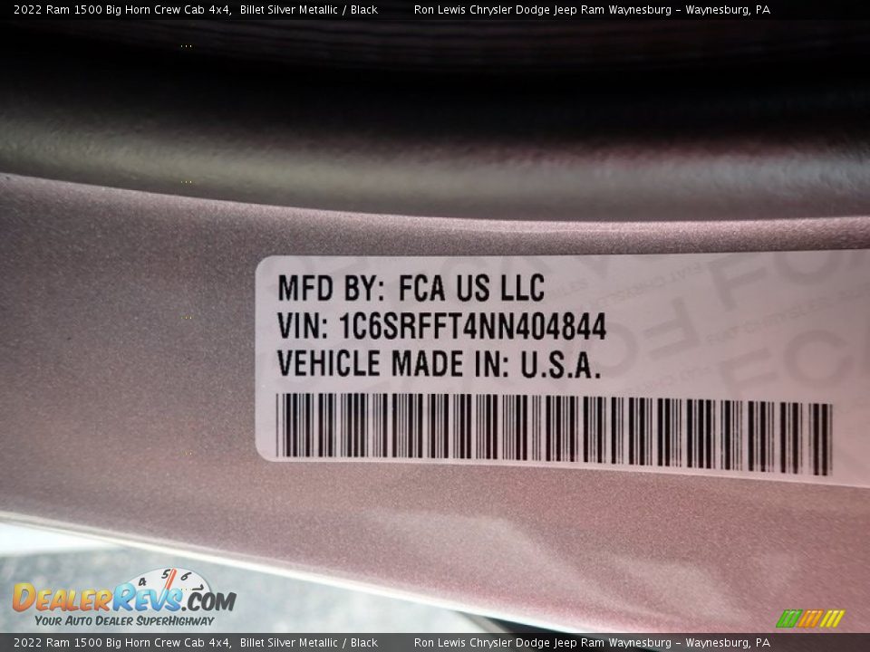 2022 Ram 1500 Big Horn Crew Cab 4x4 Billet Silver Metallic / Black Photo #15