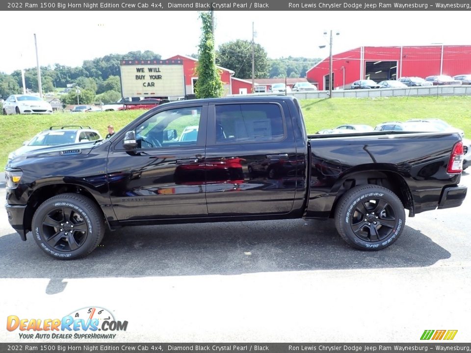 2022 Ram 1500 Big Horn Night Edition Crew Cab 4x4 Diamond Black Crystal Pearl / Black Photo #2