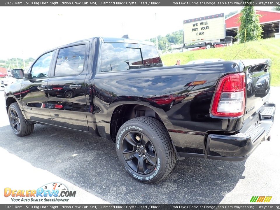 2022 Ram 1500 Big Horn Night Edition Crew Cab 4x4 Diamond Black Crystal Pearl / Black Photo #3