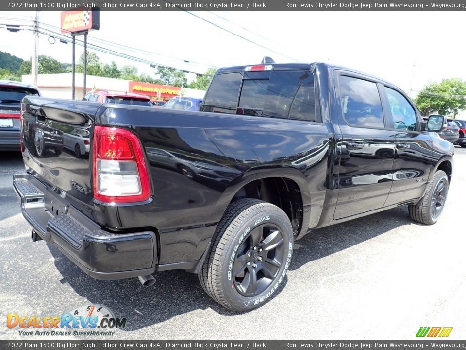 2022 Ram 1500 Big Horn Night Edition Crew Cab 4x4 Diamond Black Crystal Pearl / Black Photo #5