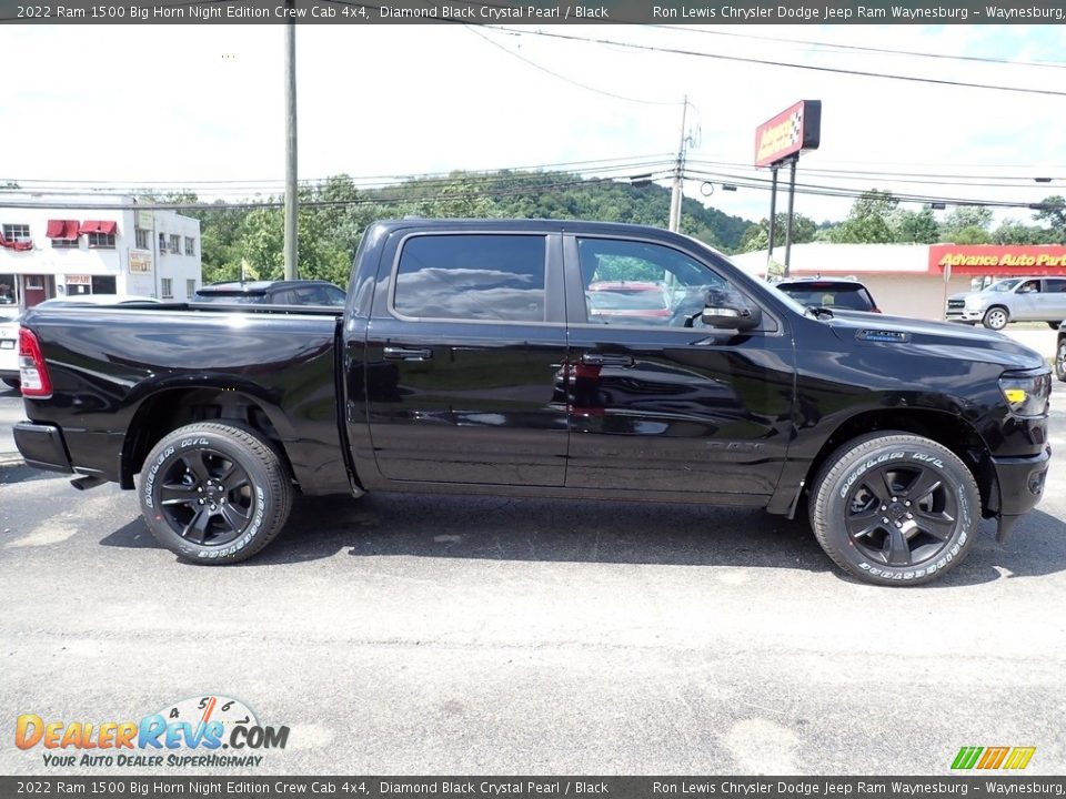 2022 Ram 1500 Big Horn Night Edition Crew Cab 4x4 Diamond Black Crystal Pearl / Black Photo #6