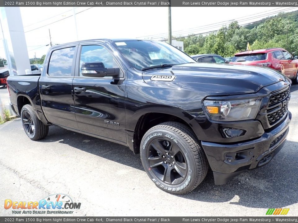 2022 Ram 1500 Big Horn Night Edition Crew Cab 4x4 Diamond Black Crystal Pearl / Black Photo #7