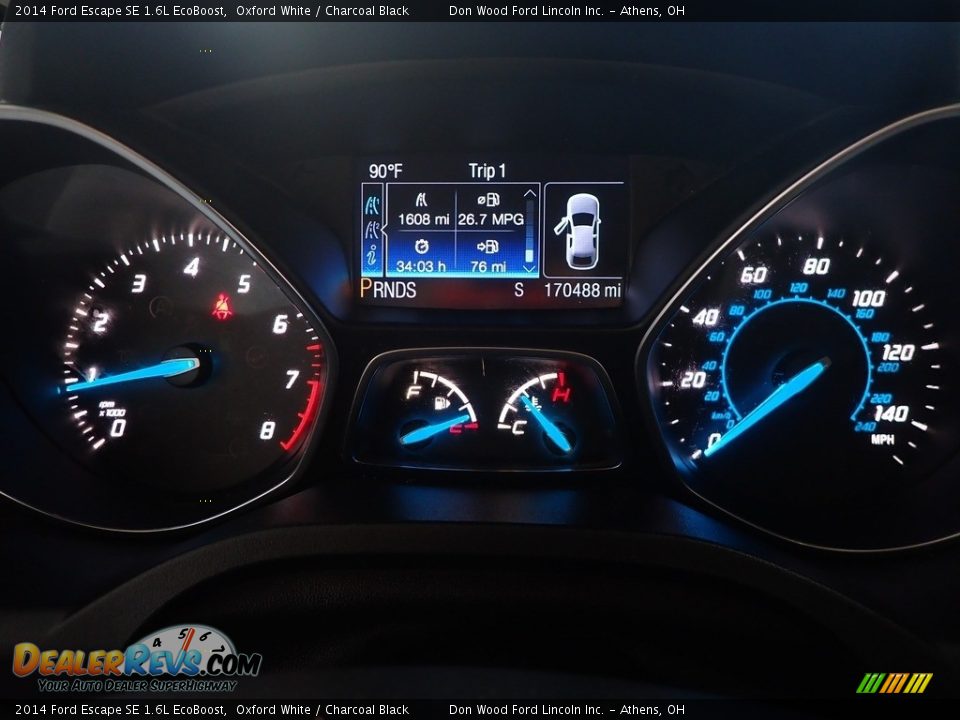 2014 Ford Escape SE 1.6L EcoBoost Oxford White / Charcoal Black Photo #29