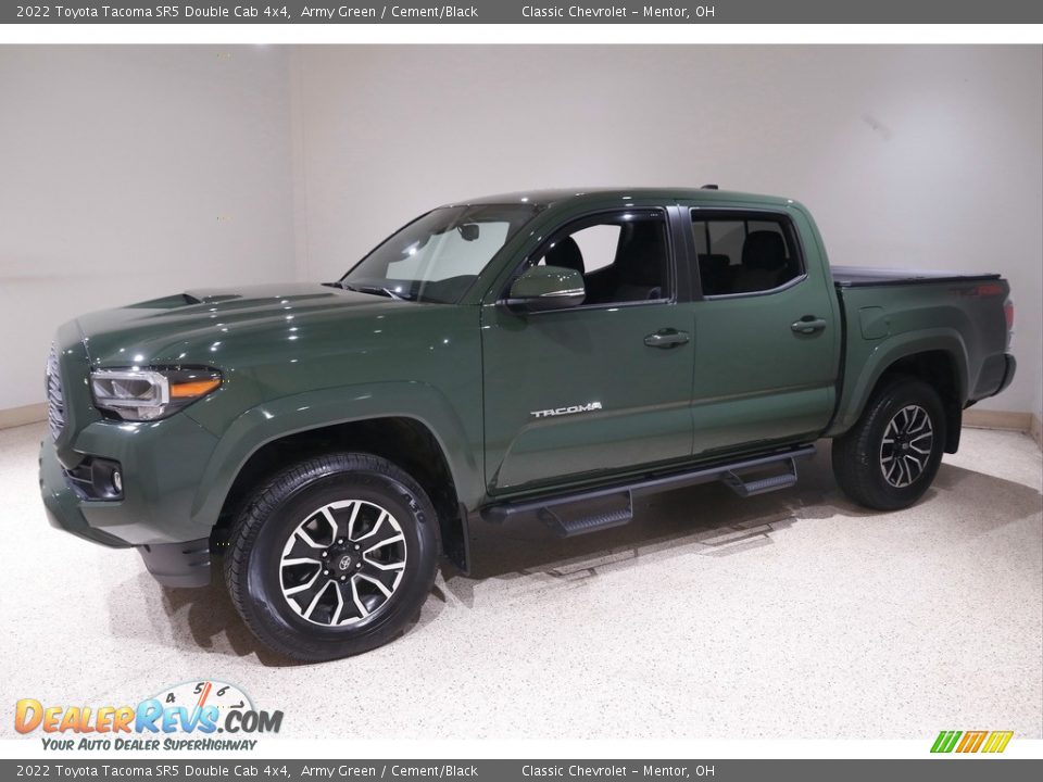 2022 Toyota Tacoma SR5 Double Cab 4x4 Army Green / Cement/Black Photo #3
