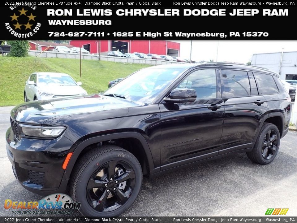 2022 Jeep Grand Cherokee L Altitude 4x4 Diamond Black Crystal Pearl / Global Black Photo #1