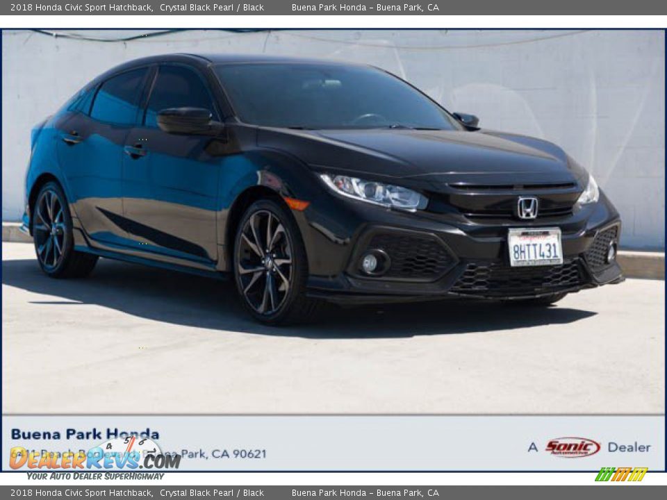 2018 Honda Civic Sport Hatchback Crystal Black Pearl / Black Photo #1
