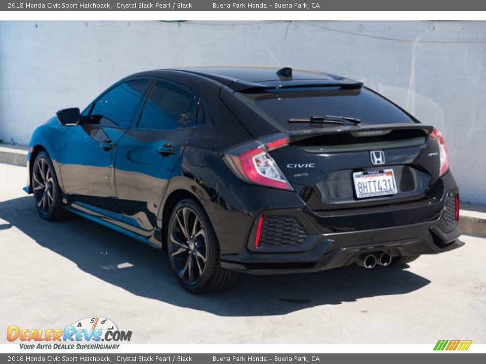 2018 Honda Civic Sport Hatchback Crystal Black Pearl / Black Photo #2