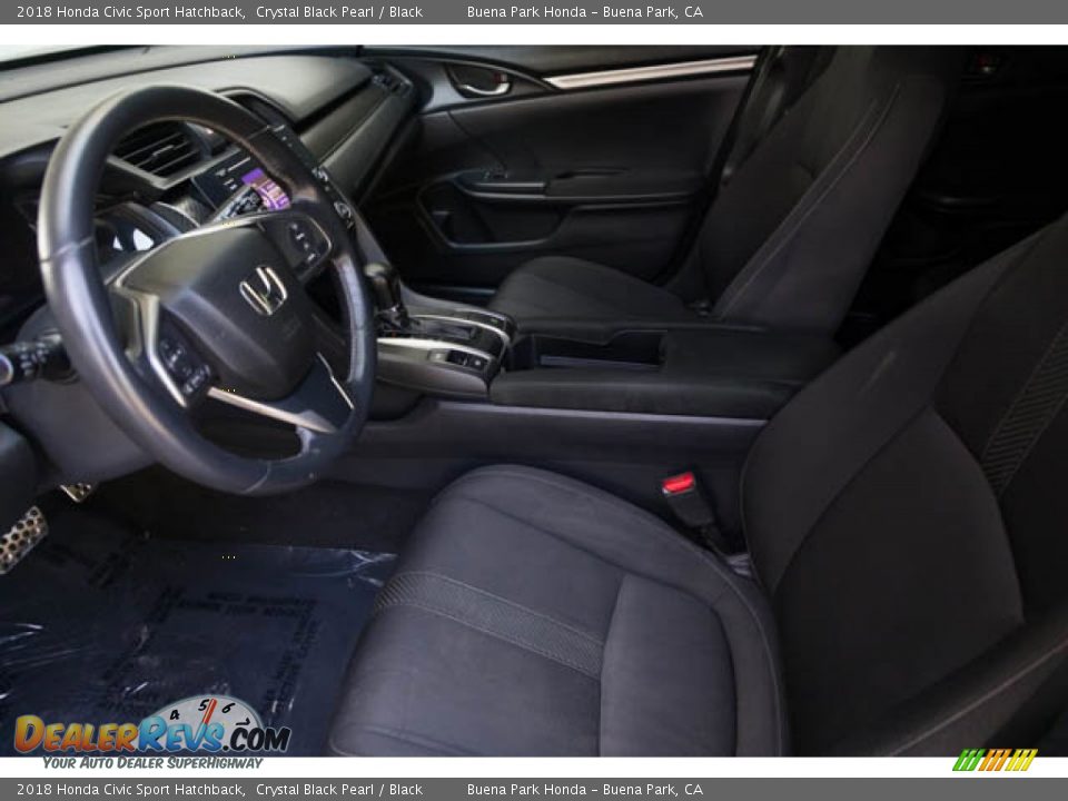 2018 Honda Civic Sport Hatchback Crystal Black Pearl / Black Photo #3