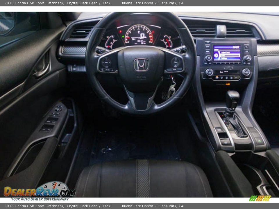 2018 Honda Civic Sport Hatchback Crystal Black Pearl / Black Photo #5