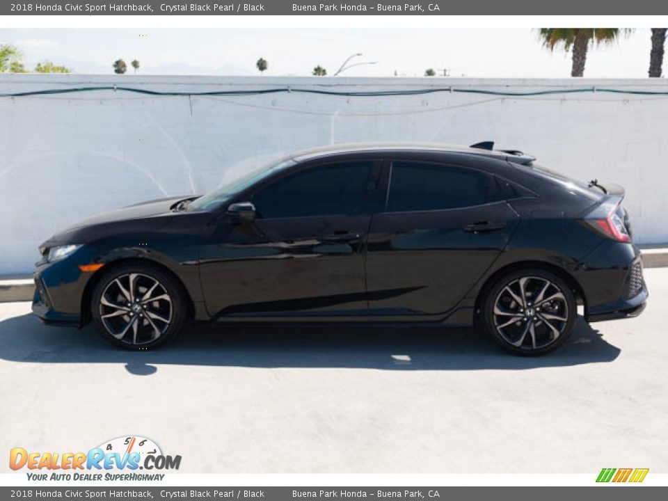 2018 Honda Civic Sport Hatchback Crystal Black Pearl / Black Photo #8