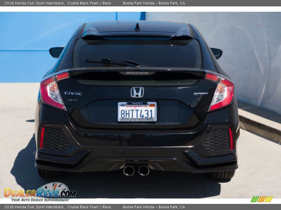 2018 Honda Civic Sport Hatchback Crystal Black Pearl / Black Photo #9