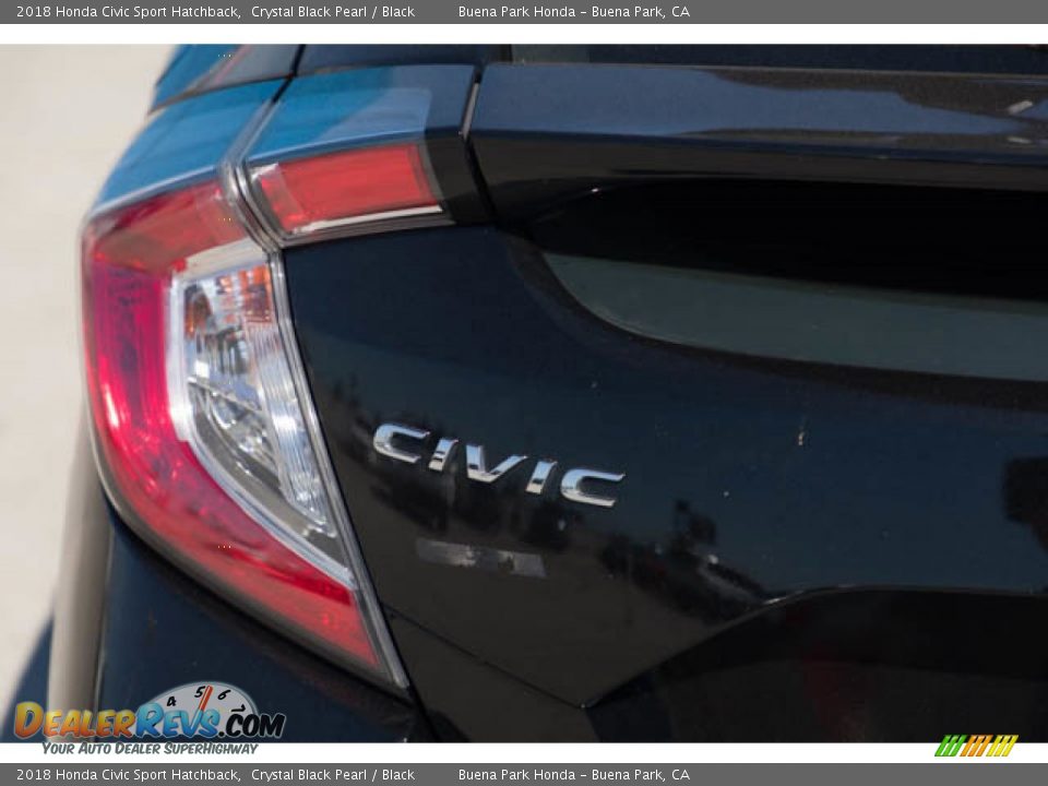 2018 Honda Civic Sport Hatchback Crystal Black Pearl / Black Photo #10