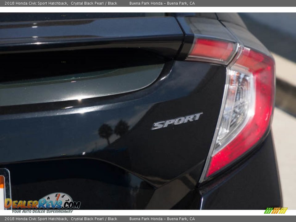 2018 Honda Civic Sport Hatchback Crystal Black Pearl / Black Photo #11